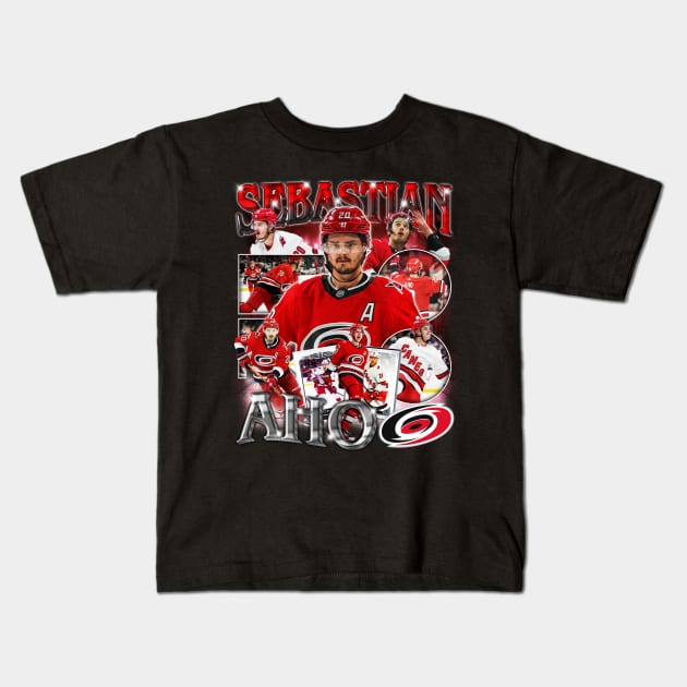 VINTAGE SEBASTIAN AHO Kids T-Shirt by Chea Shepherd